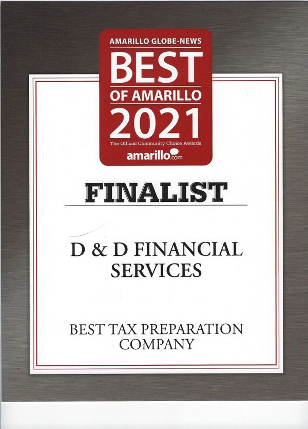 Best of Amarillo 2021 Finalist plaque