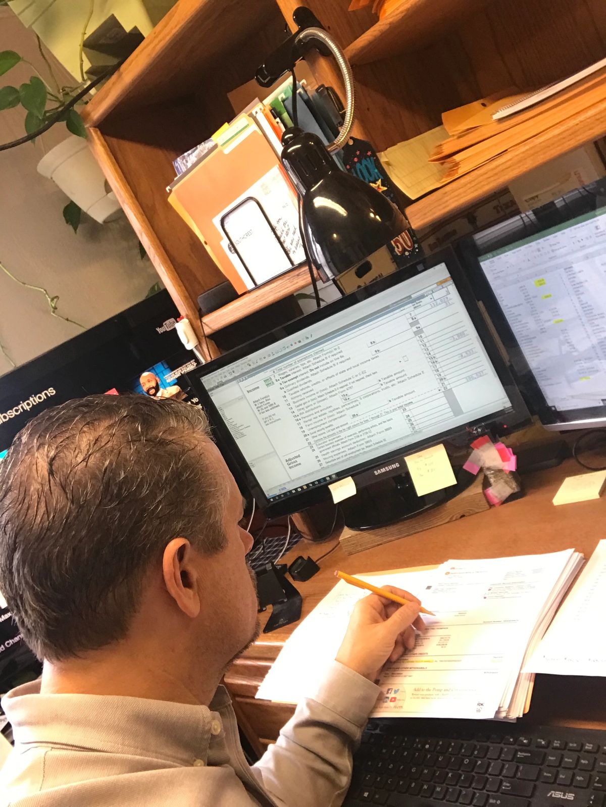 Dee Jon Douglass at his desk